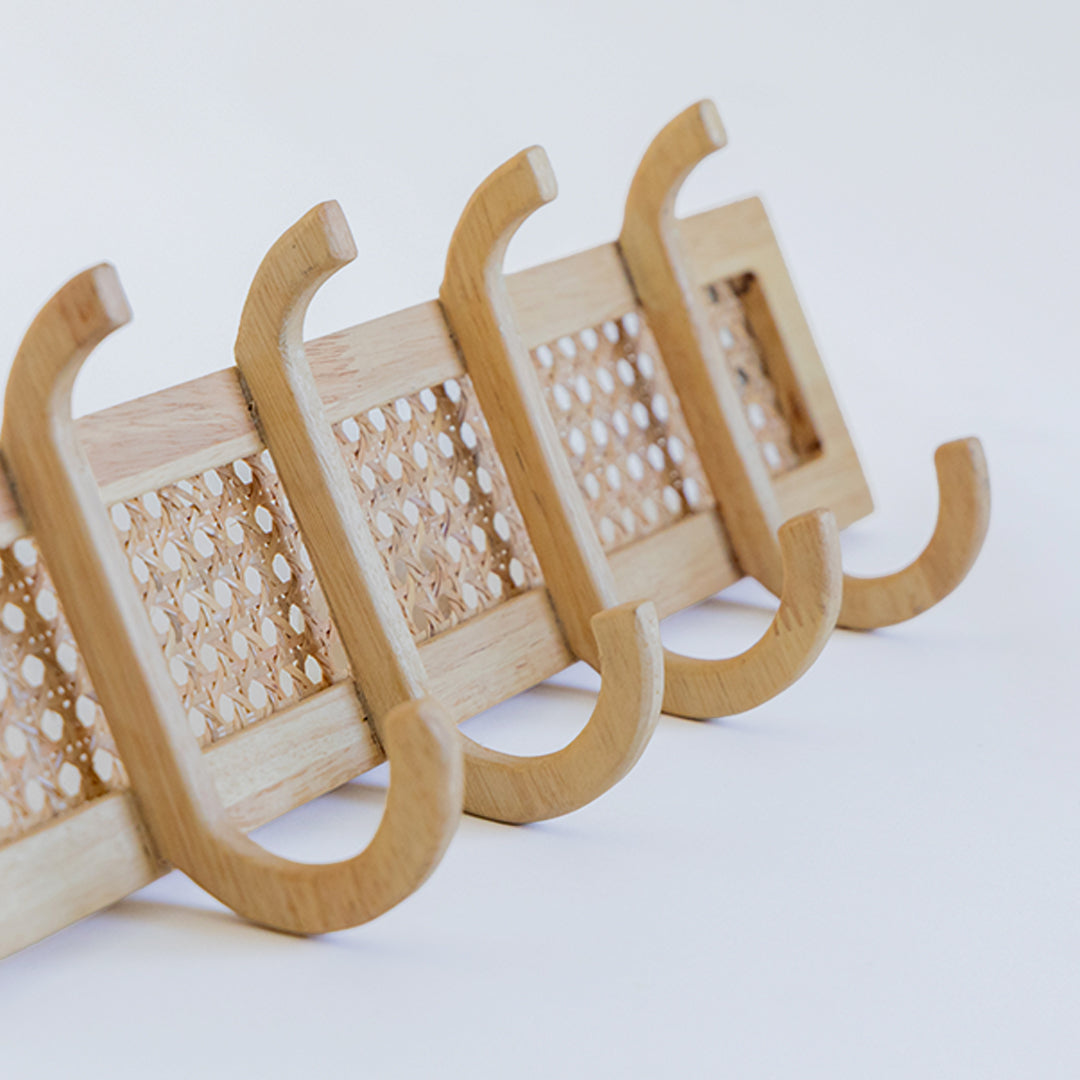 RATTAN WALL HOOK PANEL