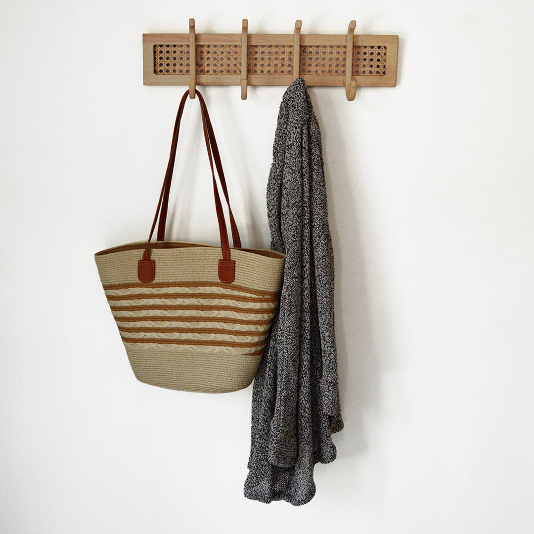 RATTAN WALL HOOK PANEL